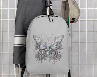 Steampunk Butterfly Minimalist Backpack or Bookbag