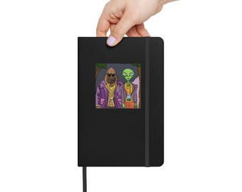 Bigfoot and Alien in Disco Outfits Hardcover bound notebook