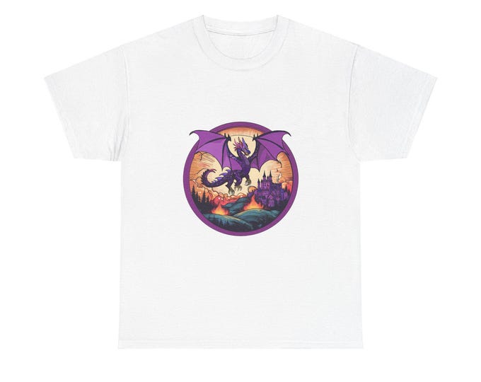 Featured listing image: Purple Dragon Unisex Heavy Cotton Tee