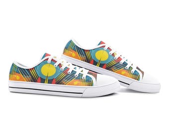 Art Deco Unisex Low Top Canvas Shoes similar to Converses