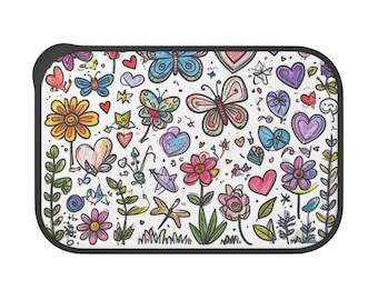 Colorful Floral Bento Box with Utensils, Eco-Friendly Lunch Container, Meal Prep Box, Picnic Accessory, Cute Food Storage