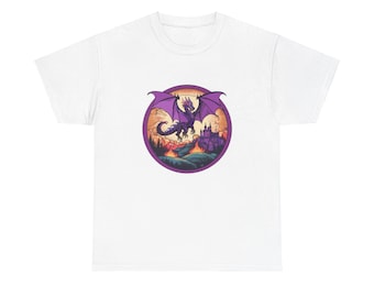 Purple Dragon Graphic T-Shirt Unisex Heavy Cotton Tee