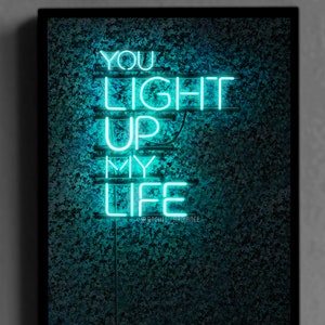 Valentines Day, Gift for Him, Her, Romantic, Universal Love, Couples, Neon, Decor, Poster, Quote, Background, Illustration, Print image 1