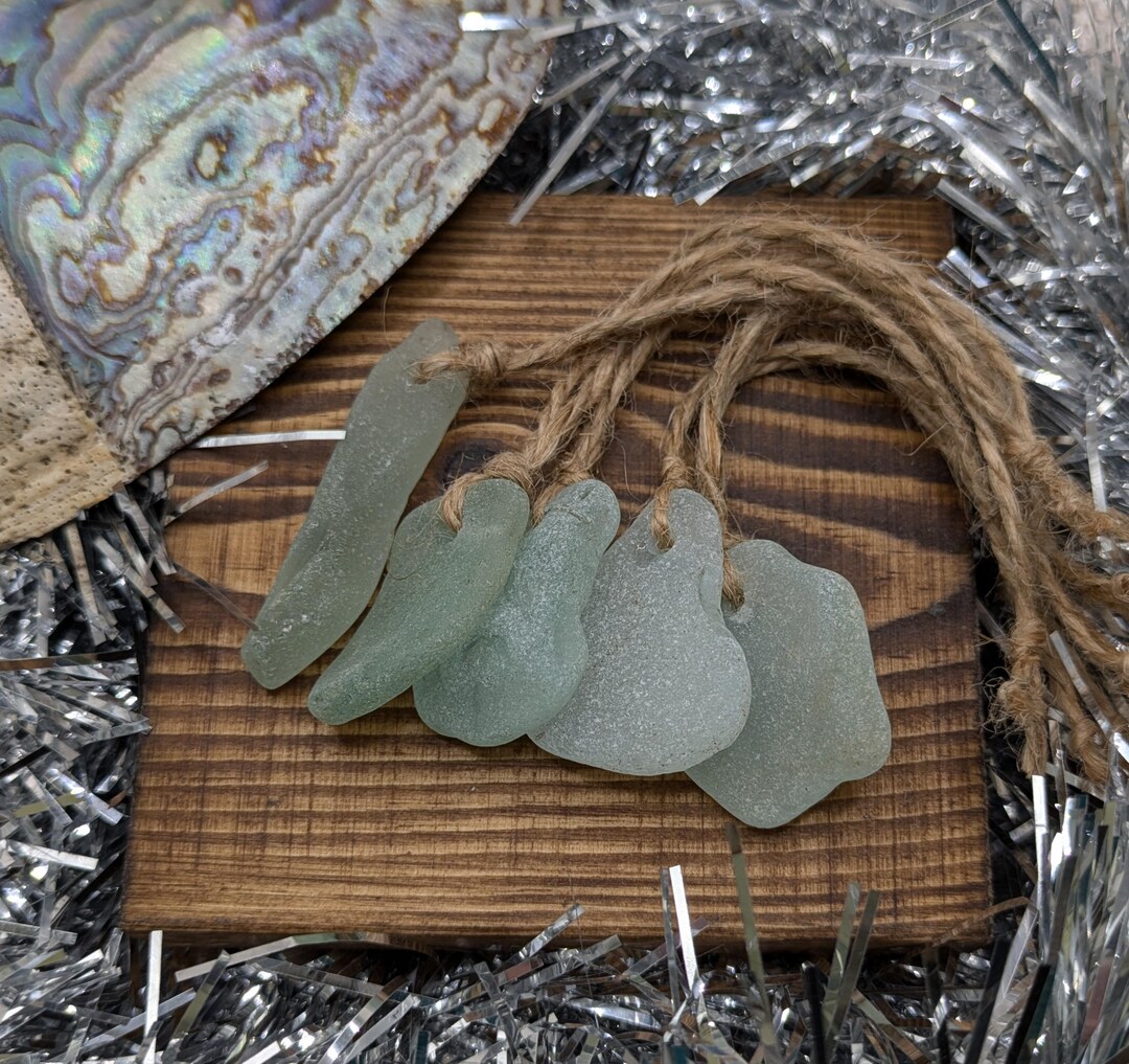 5 Small Teal Sea Glass Christmas Tree Decorations. Etsy