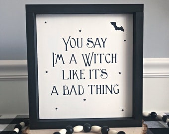 Witch Sign, Halloween Decor, Wiccan Samhain Fall Decor