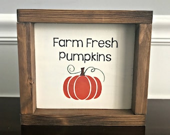 Farm Fresh Pumpkins Wood Sign | Rustic Fall Decor