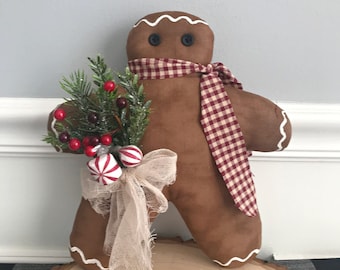 Primitive Gingerbread Man, Handmade Christmas Decor, Rustic Farmhouse Accent