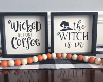 Halloween Farmhouse Mini Sign, Tiered Tray Decor