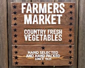 Farmers Market Rustic Farmhouse Style Wood Sign - Kitchen Decor - Handmade Farmhouse Decor