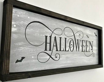 Halloween Handmade Wood Sign, Spooky Halloween Decor
