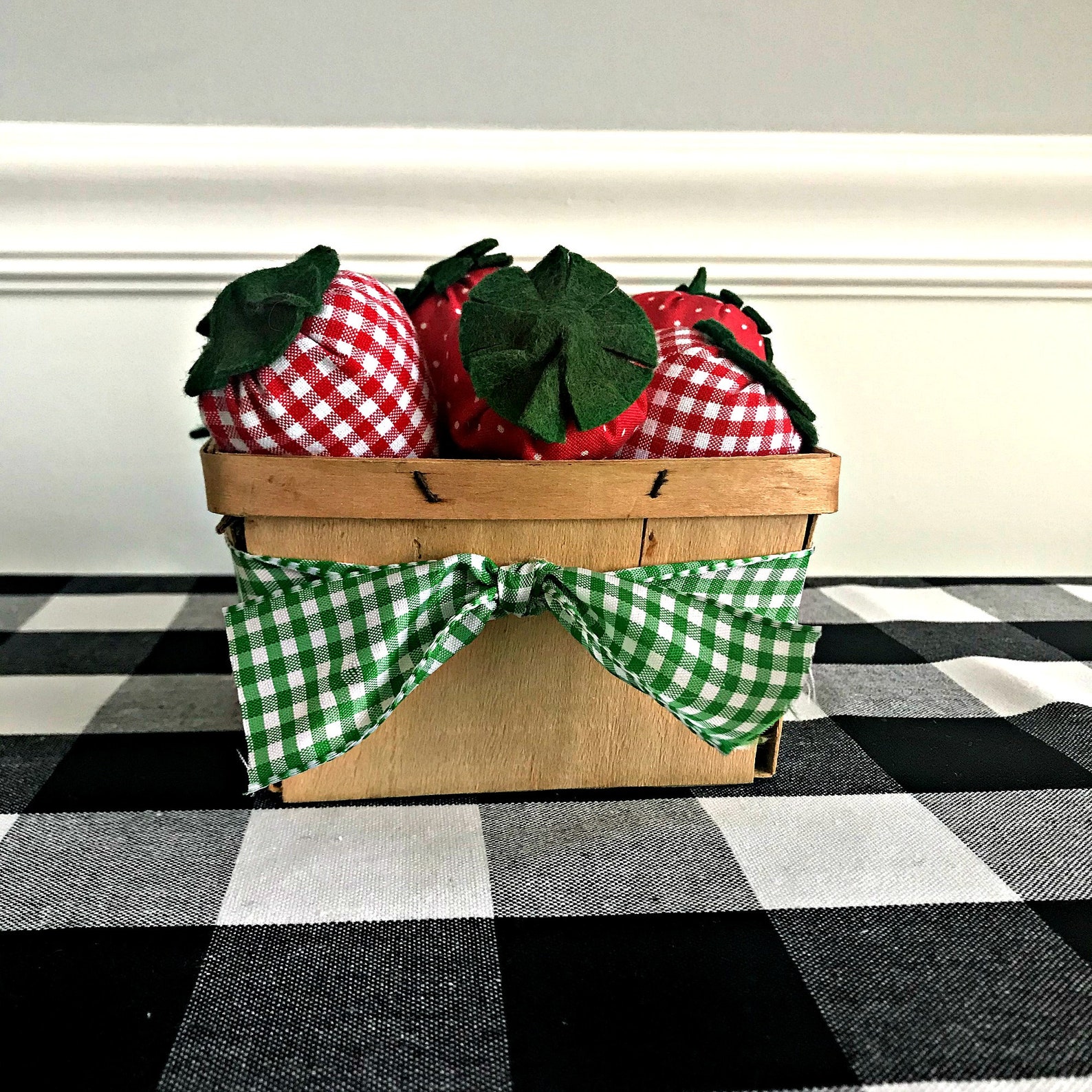 Strawberry Basket Vintage Basket of Strawberries Farmhouse Etsy