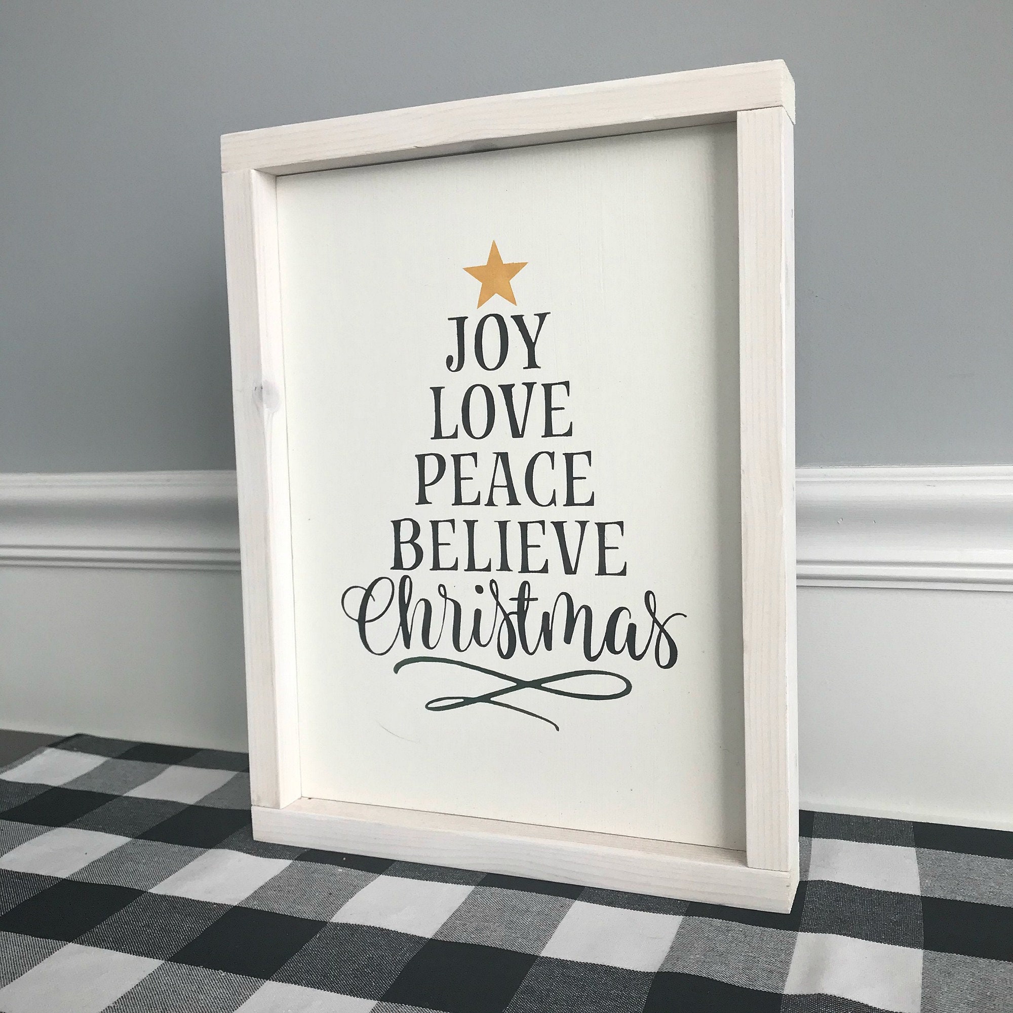 Joy Love Peace Believe Christmas Tree Word Sign Christmas -  Portugal