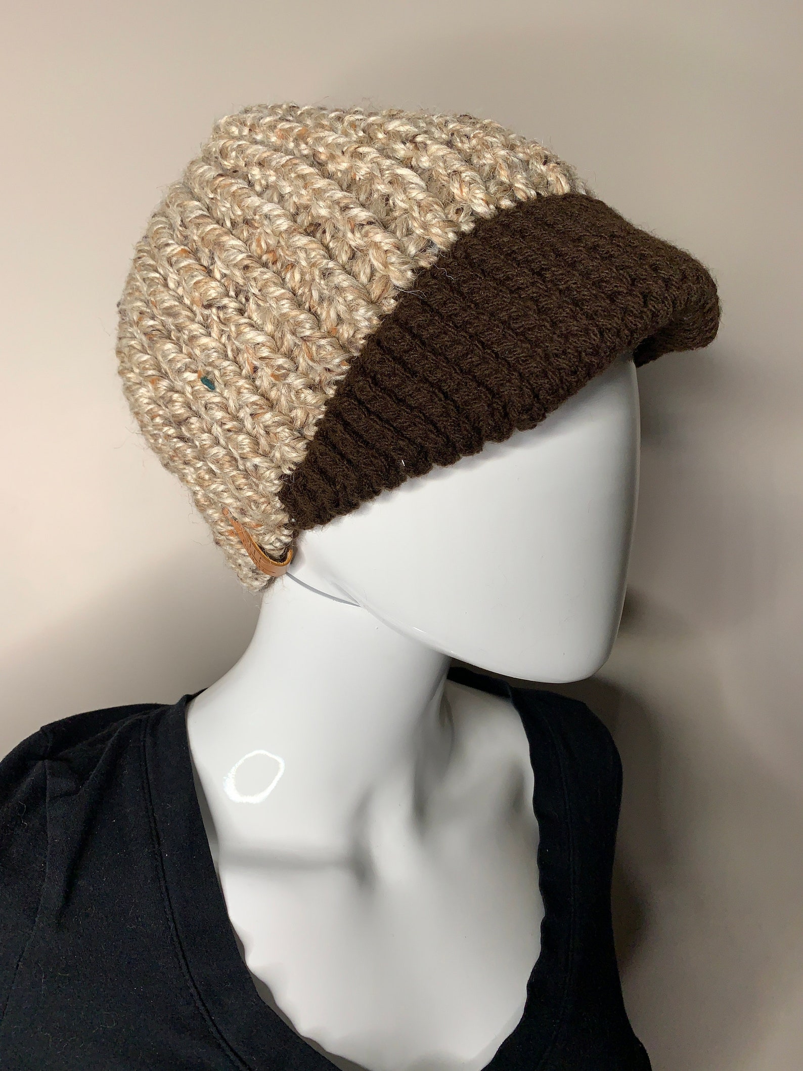 Coffee Bean Crochet Handmade Hat Brim Hat Etsy