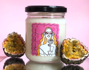 Passion Fruit Martini scented Candle | Vegan Coconut wax & wooden wick