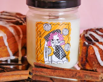 CINNAMON BUN CANDLE | Handmade Coconut & Soy wax | 30HR burn time