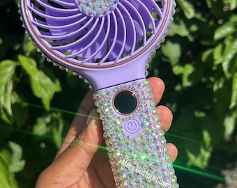 Aangepaste oplaadbare strass-ventilator, draagbare persoonlijke bling-ventilator