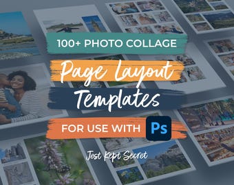 Photo Book Collage Page Layouts for Photoshop (12x12 Square)