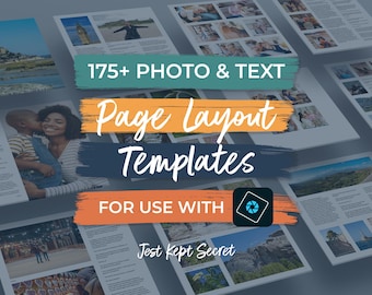 Photo Book Page Layouts for Photoshop Elements (12x12 Square, Images and Journaling)
