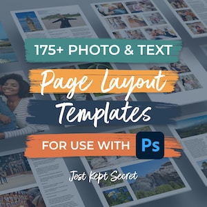 Photo Book Page Layouts for Photoshop (12x12, Images and Journaling)