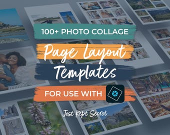 Photo Book Collage Page Layouts for Photoshop Elements (12x12 Square)