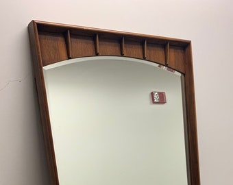 Kent Coffey Perspecta Walnut and Pecan Mirror ~ Mid Century Modern ~ Retro ~ Beveled Edge ~ Mid Century Mirror