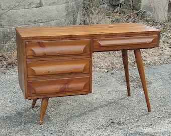 Franklin Shockey Dressing Table W/mirror ~ Hand Burnished Pine