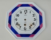 Kienzle Germany Porcelain Wall Clock Dial Face Clock Parts Octagonal Violet Blue Hot Pink Wall Decor