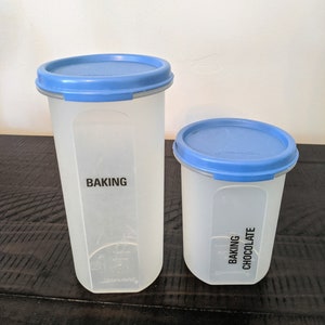 Pair of Tupperware Modular Mates Containers with Blue Lids