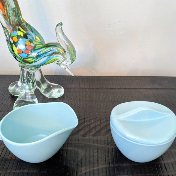 Vintage Windsor Melmac Light Blue Creamer and Sugar Set ~ Robin's Egg Blue ~ Aqua