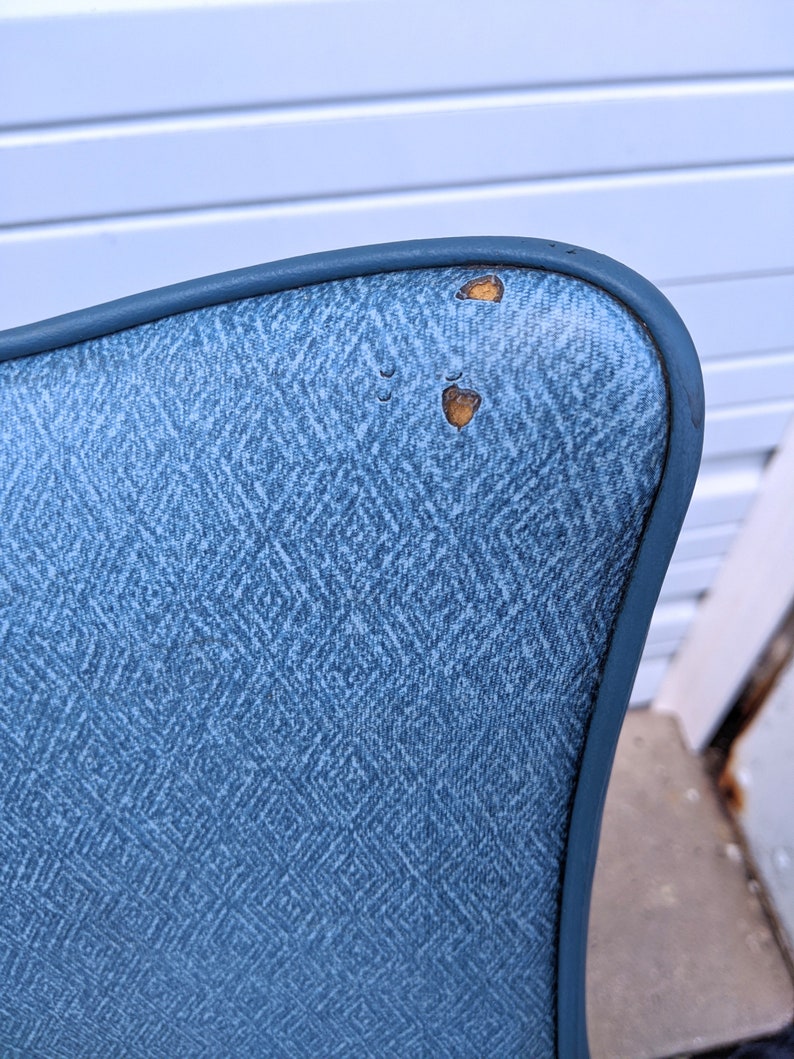 Space Age Blue Vinyl Dining Chairs on Casters Etsy
