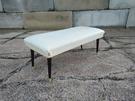 Vintage upholstered clearance bench