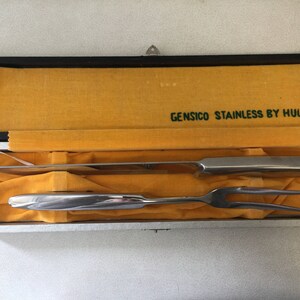 Vintage Carving Set, Gensico Stainless By Hull in Original Box ~ Knife and Fork