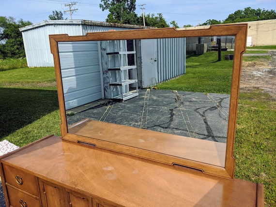Broyhill Premier Walnut Nine Drawer Dresser With Mirror Vintage