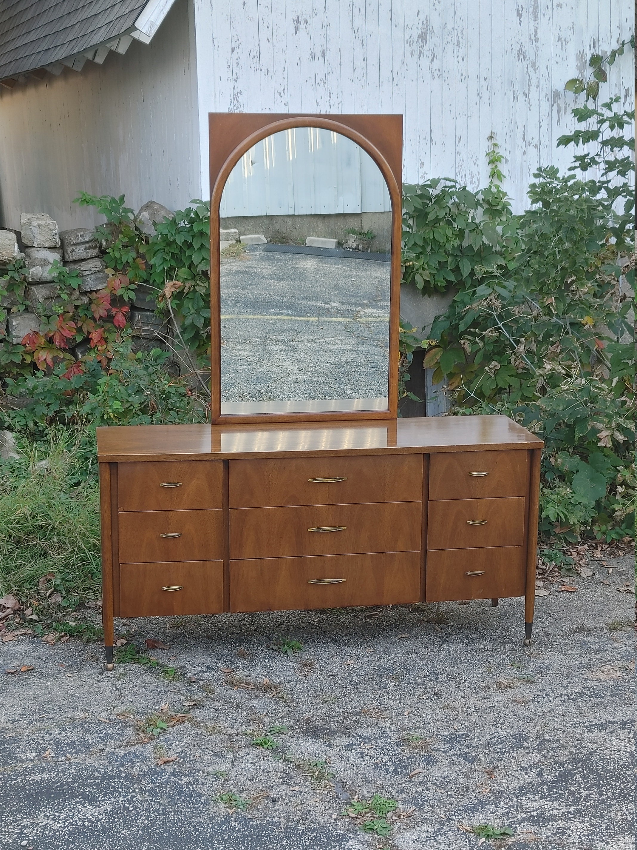 Cerama by Broyhill Premier Triple Dresser W/mirror~ Cathedral