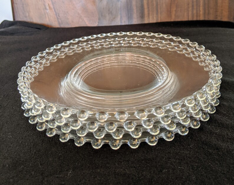 Candlewick Clear Luncheon Plates Set of 4 Blown Glass Etsy