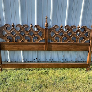 Vintage King Size Walnut Headboard ~ Middle Eastern Vibe