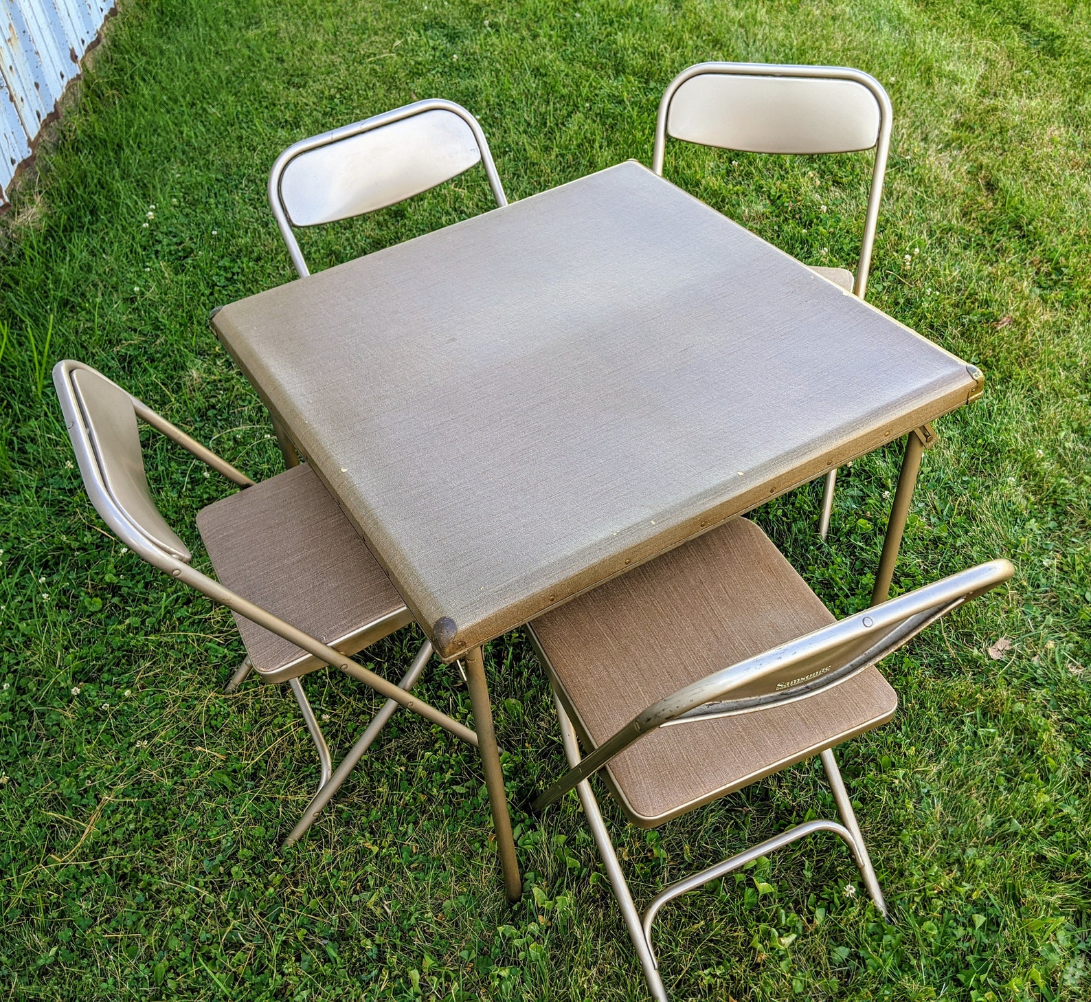 Samsonite Square Folding Table and Chairs Vintage Card Table Etsy
