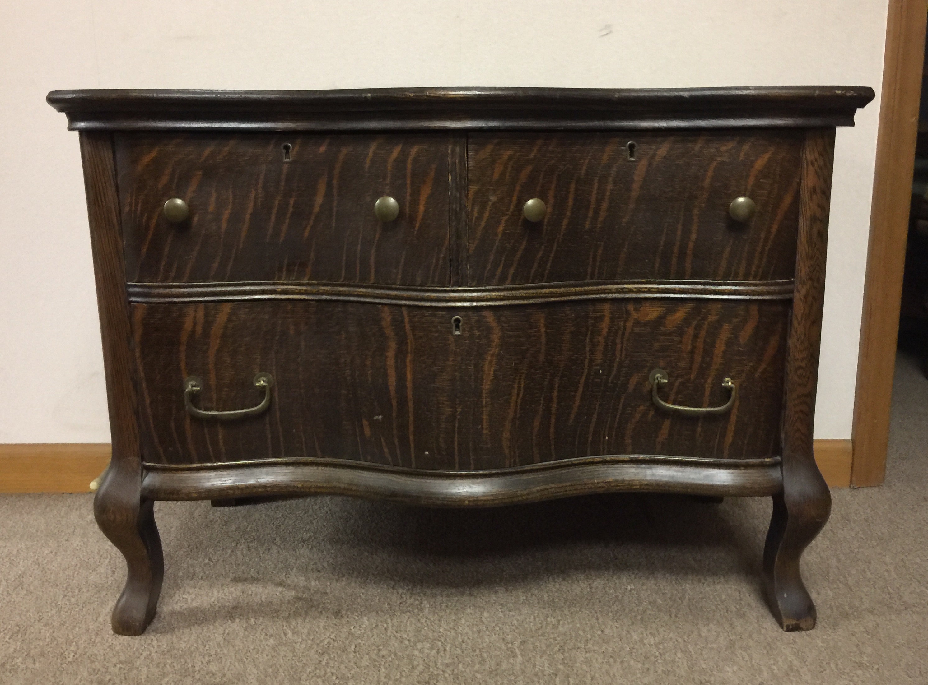 Antique Innis Pearce And Co Tiger Oak Washstand Chest Etsy