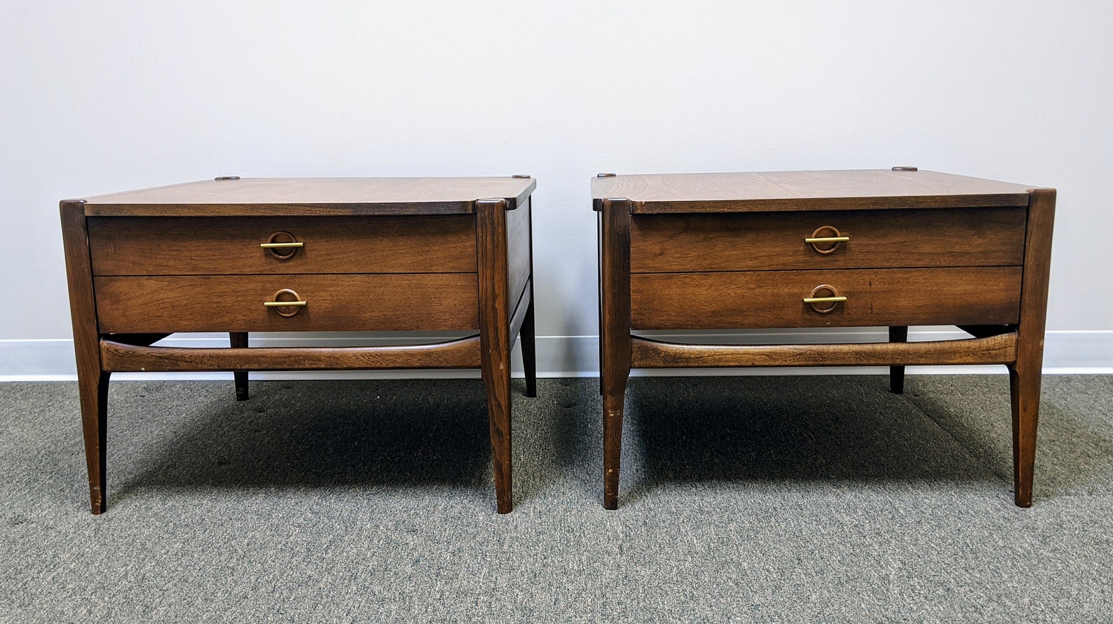 Pair of Vintage Bassett End Tables Nightstands Solid Etsy