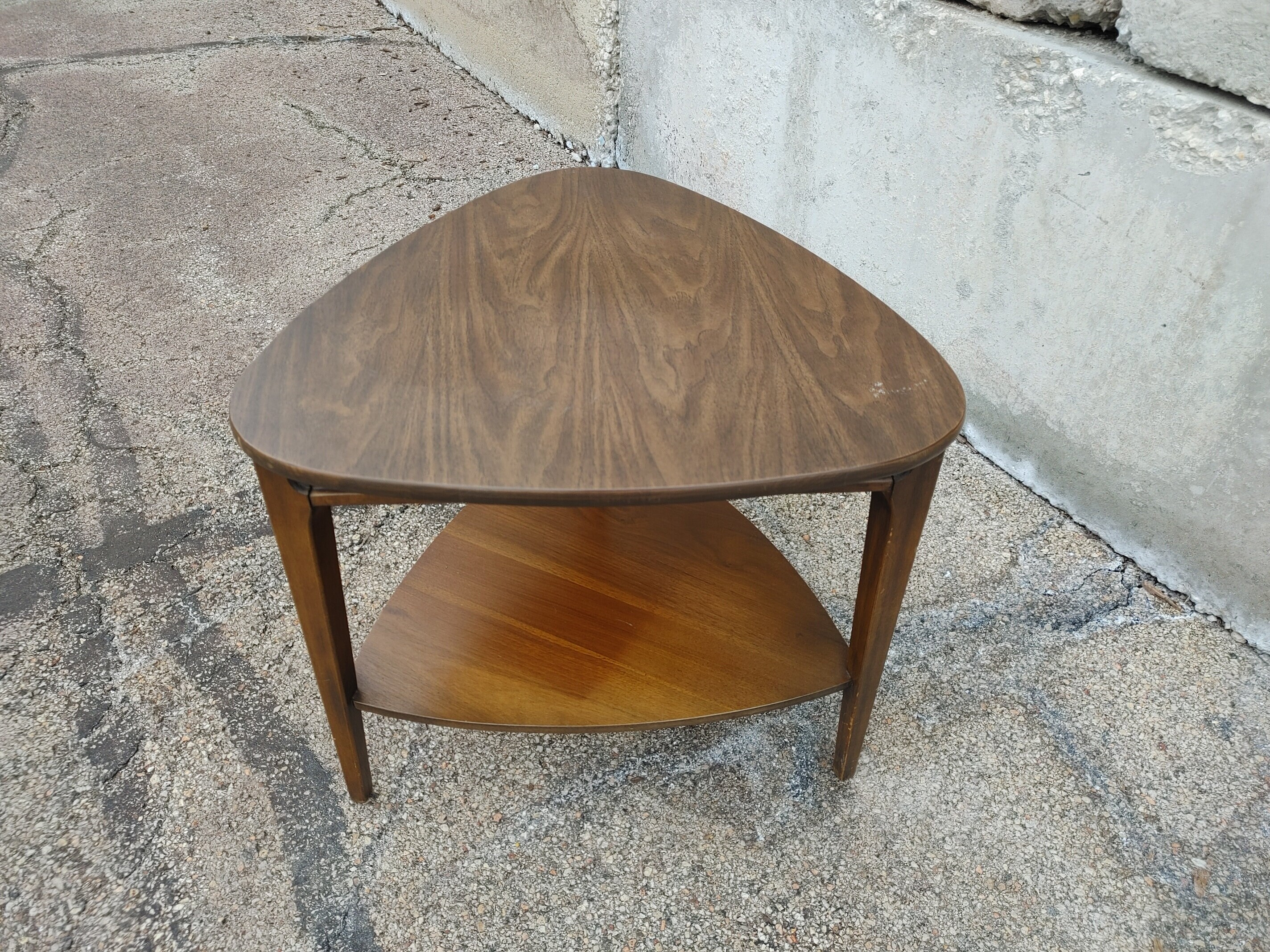 Mersman Guitar Pick End Table Walnut Woodgrain Laminate Top
