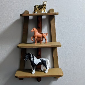 Quirky Handmade 3 Tiered Wooden Wall Shelf ~ Knick Knack Shelf