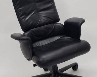 Hold for Shane ~ Vintage Geoff Hollington for Herman Miller Executive High Back Desk Chair ~ Black Leather