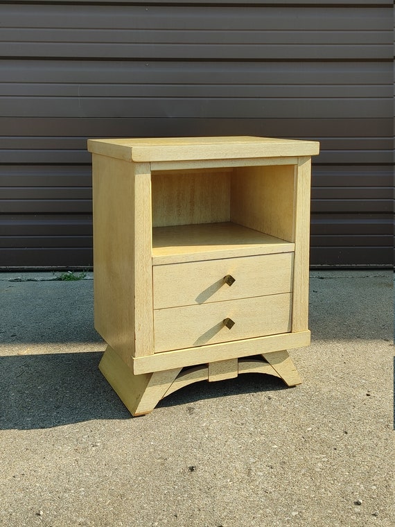 Vintage Blonde Nightstand End Table 1950's Glam Retro Etsy