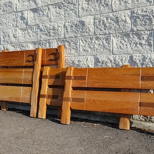 Ranch Oak Twin Beds ~ 2 Headboards, 2 Footboards ~ Weathered Oak ~ A. Brandt ~ Limed Natural Oak Finish ~ Rustic ~ Lodge ~ Cabin ~ Western