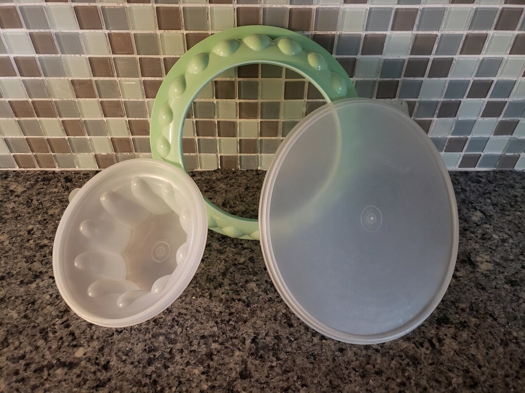 Tupperware Jelring Mold Jello Mold 3 Piece Set Vintage Lime Green Mold