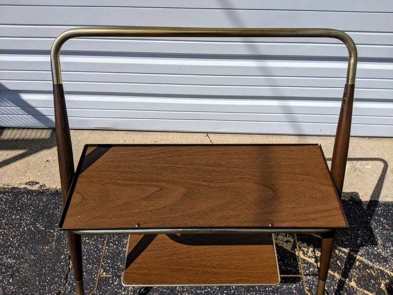 Vintage Two Tiered Rolling TV Stand | Etsy