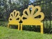 Pair of Drexel Plus One Twin Headboards ~ Flower Child Daisy Beds ~ Yellow, Black/White Accents ~ Mod Hippie Bedroom ~ Flower Power 