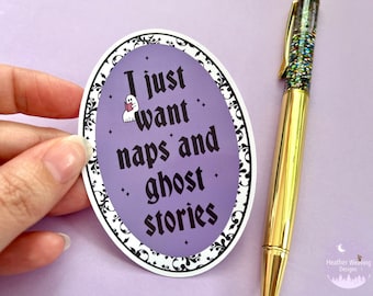 Funny Halloween Ghost Sticker Spooky Ghost Stories Sticker Halloween Bullet Journal Stickers Gothic Die Cut Stickers Spooky Season Decal