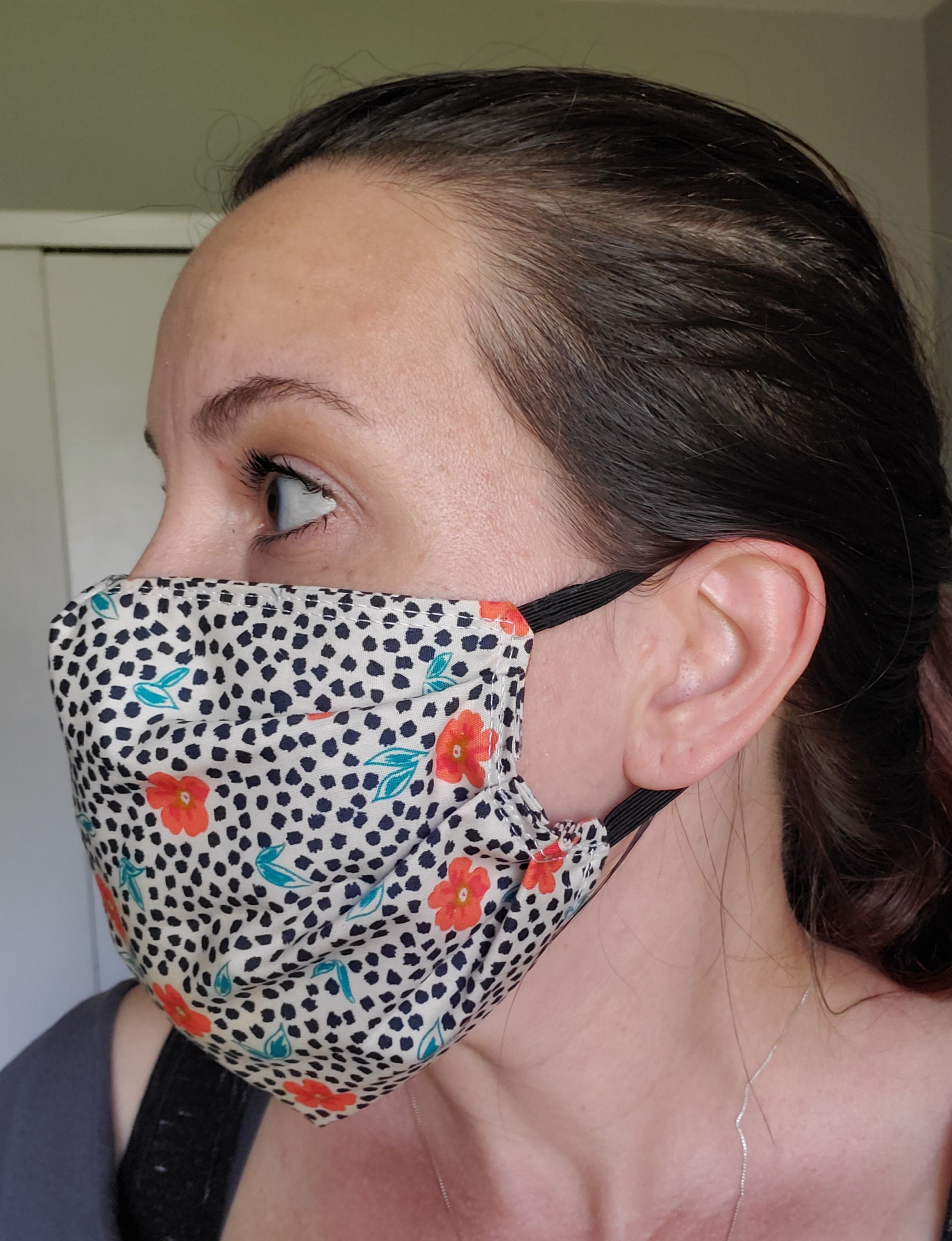 Face Mask Flowers Bright Floral Wild Flowers 3 Layers Etsy