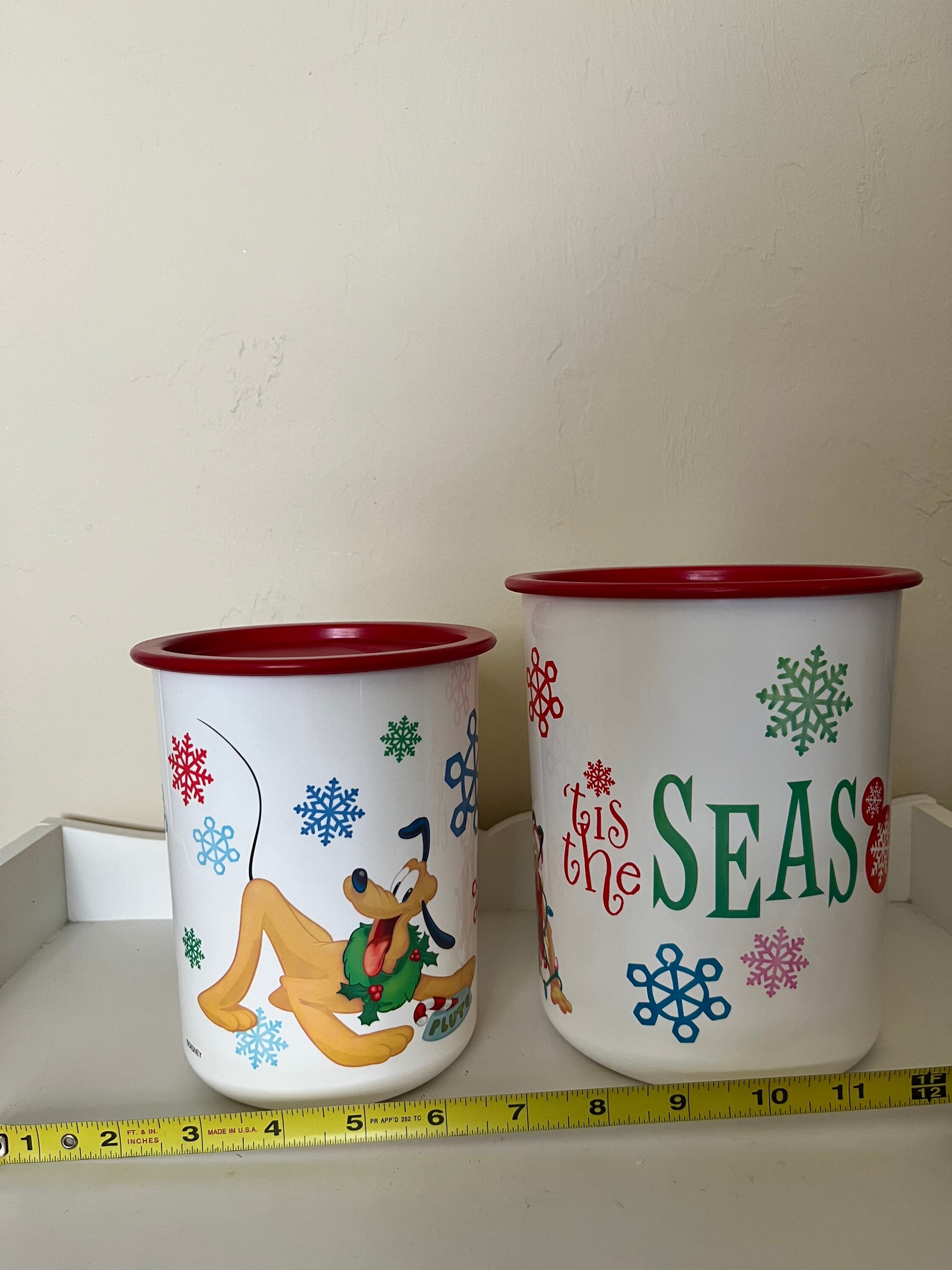 Vintage Never Used Disney Tupperware Canister Set - Mickey